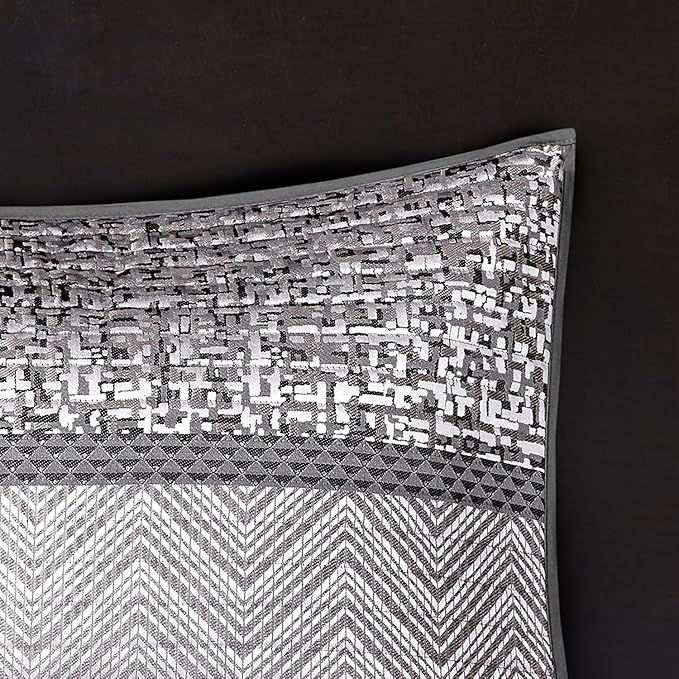 Madison Park Queen Quilt Set Lustrous Jacquard & Glitter Accent Coverlet Set - Image 7