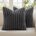 decorUhome Cozy Faux Fur Throw Pillow Covers 26x26 Set of 2 Decorative Soft by decorUhome