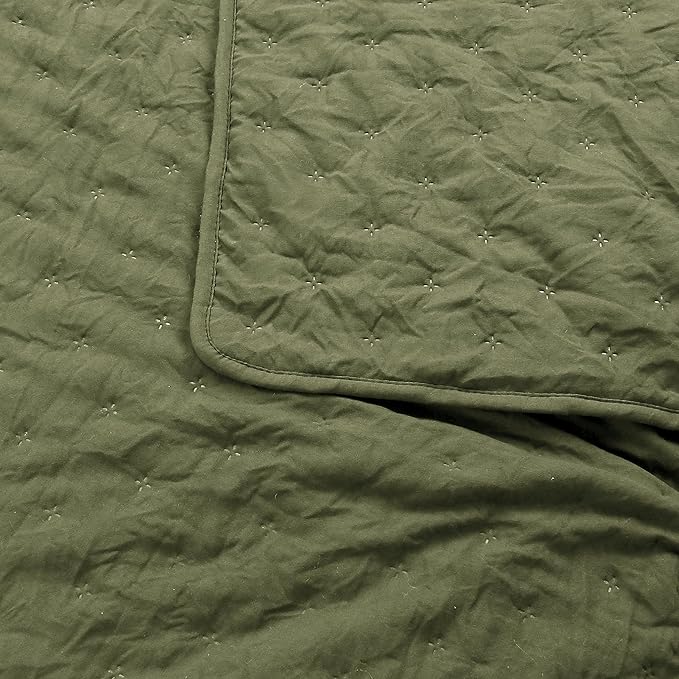 Olive Green Cloud King Size Quilt Bedding Sets - Image 3