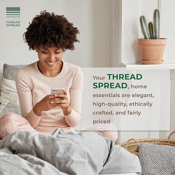 THREAD SPREAD 100% Organic Cotton Percale Flat Sheet Twin Size - Image 7