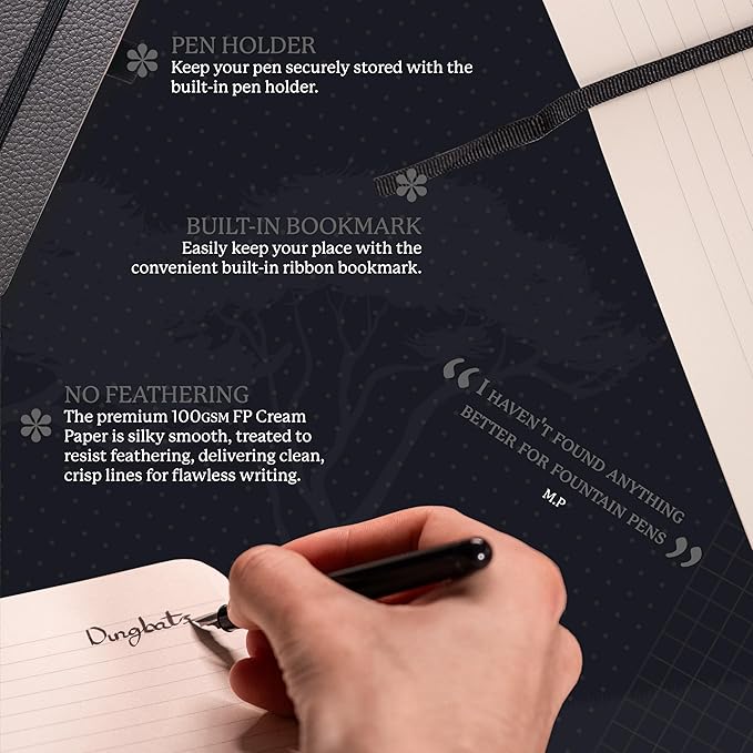 Dingbats A5 Wildlife Lined Notebook Journal - Premium Vegan Leather Softcover Executive Journal for Women & Men - Work, Note Taking, Writing & Travel-DeskoryOffice