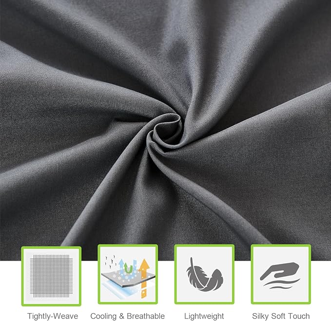 ILAVANDE Grey Sheets Set, Super Soft Microfiber Bed Sheets Set-Wrinkle Free & - Image 3