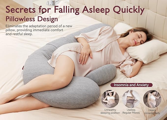 Momcozy Pregnancy Pillow, Original F Shaped Maternity Pillow - Image 3