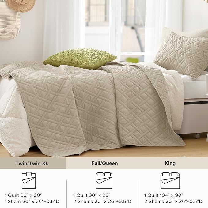 Comfort Spaces Twin Quilt Set Modern Reversible Diamond Coverlet Twin Bedding - Image 8