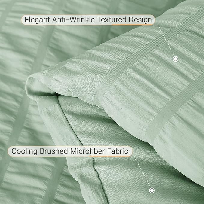 MUXHOMO 5 Pieces Twin Comforter Set, Seersucker Bed in a Bag Twin Size - Image 6