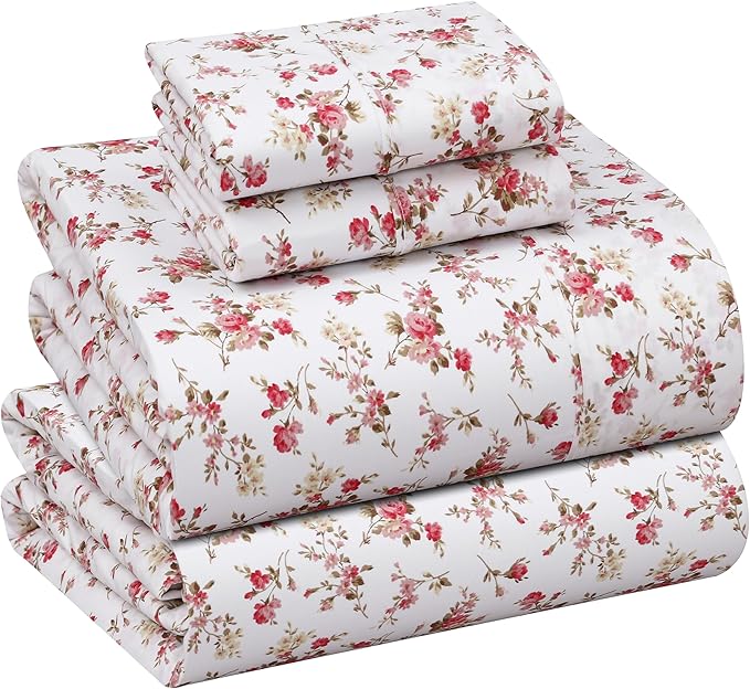 RUVANTI 100% Cotton Sheets – Queen Size Percale Bedding, Cooling & Breathable by Ruvanti
