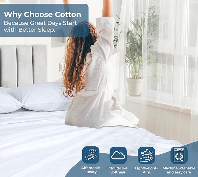 Royale Linens 100% Organic Cotton Twin Flat Sheet Only - Image 7