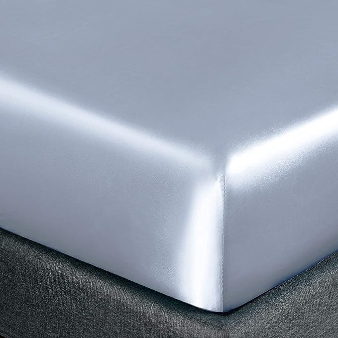 Homiest Baby Blue Satin Fitted Sheet - Image 3