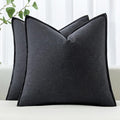 MIULEE Decorative Linen Pillow Covers 20x20 Inch Dark Gray ​Boho Farmhouse​ by MIULEE