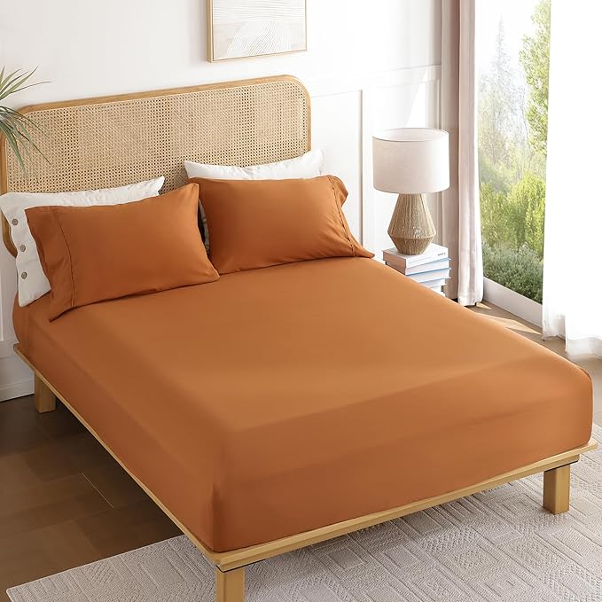 King Sheet Set 4 Piece, Soft Breathable Cooling Microfiber Bed Sheets - Image 7