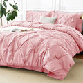 CozyLux Full Size Comforter Sets Pink, 7 Pieces Pintuck Bed in A Bag Pink by CozyLux