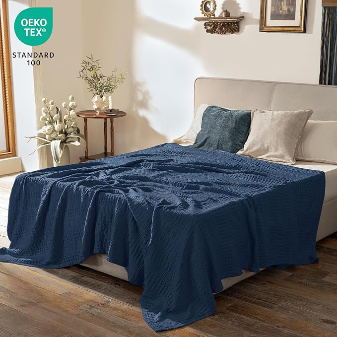 PHF Cooling Waffle Blanket Queen Size, Lightweight 60% Rayon from Bamboo & 40% - Image 3