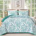 WONGS BEDDING Quilt King Size, Teal Quilt Bedding Set by WONGSBEDDING