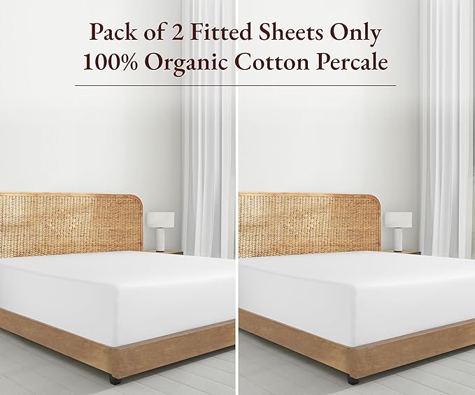 California Design Den 2-Pack 100% Organic Cotton Twin Extra Long Fitted Sheets - Image 5