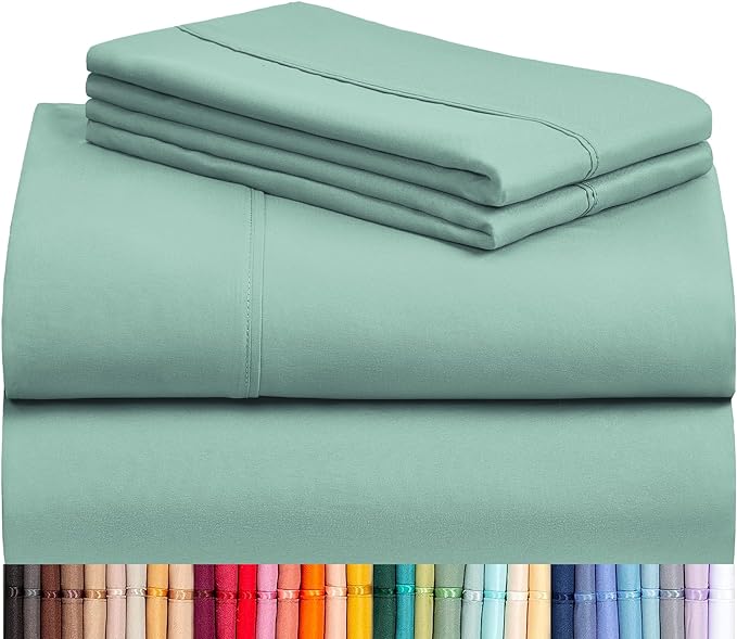 LuxClub 4 PC California King Sheet Set, Breathable Luxury Bed Sheets, Deep by LuxClub