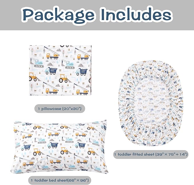 lasoftan Kids Sheet Set Twin Size 3 Pcs, Boys Sheet Set - Image 4