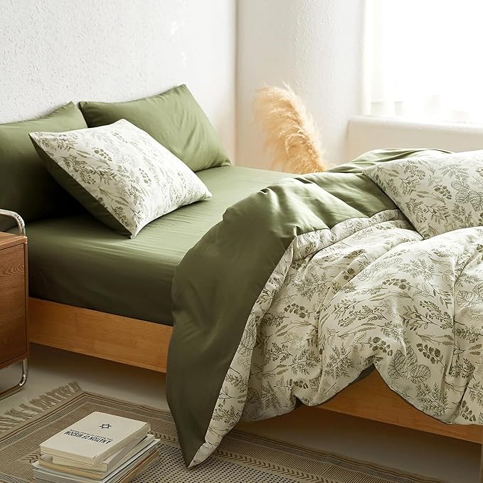 BOLINLIVING Floral Duvet Cover Twin Size, Breathable Soft Microfiber Bedding Set - Image 5