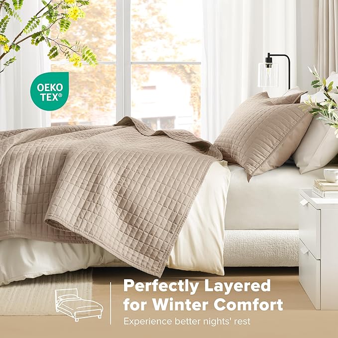 Comfort Spaces Kienna Quilt Set- Double Sided Stitching Design Summer Blanket - Image 3