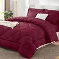 CozyLux King Size Comforter Set Burgundy by CozyLux