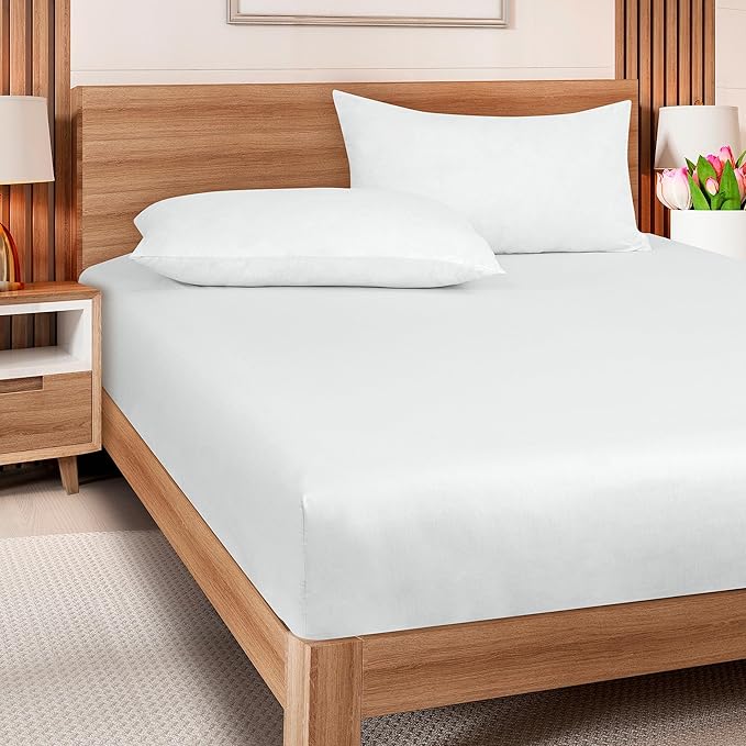 ROYALE LINENS 300 Thread Count 100% Long Staple Combed Cotton Fitted Sheet - Image 5