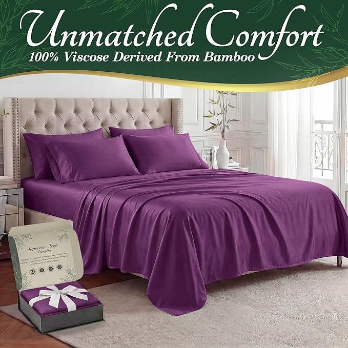 DECOLURE 100% Viscose Derived from Bamboo Sheets Queen Size - Image 2