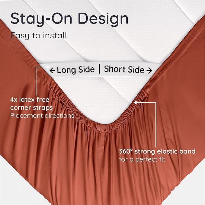 Bambaw Queen Size Fitted Sheet Only, 100% Viscose Derived from Bamboo Fitted - Image 5