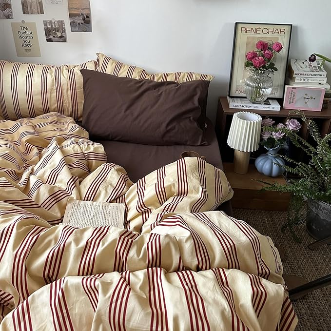 mixinni Retro Striped Duvet Cover Set King by mixinni