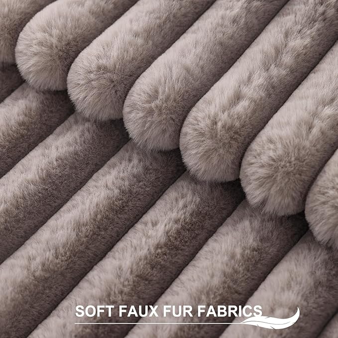 Pallene Faux Fur Plush Lumbar Throw Pillow Covers 12x20 Set of 2, Luxury Soft - Image 2