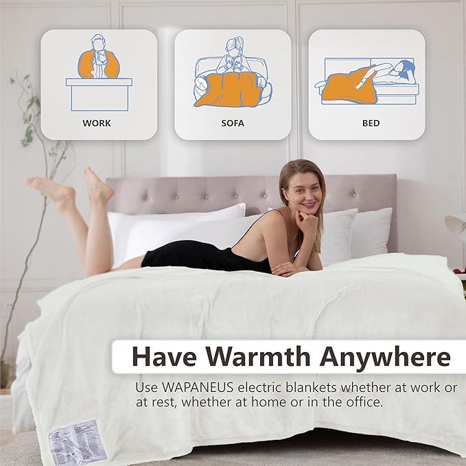 Wapaneus Heated Blanket Electric Full Size 72"x84" - Image 4