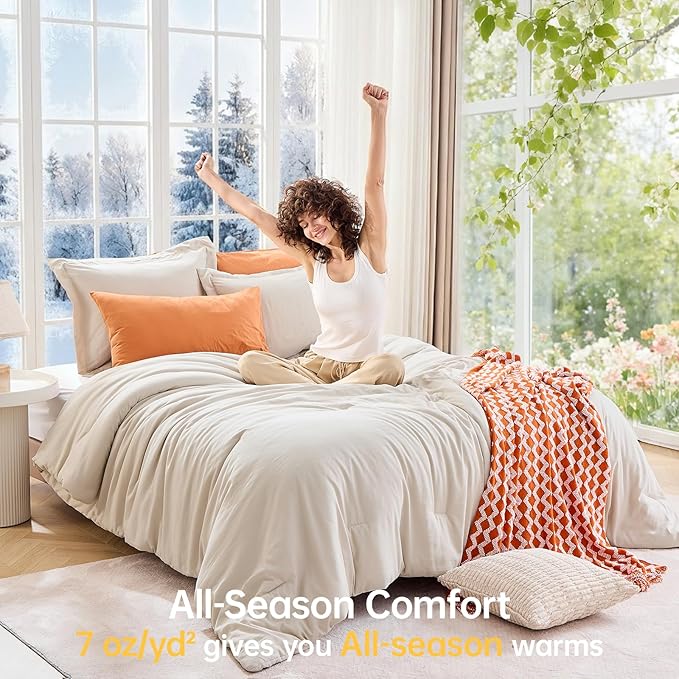 MUXHOMO Queen Comforter Set, All Season Ultra Soft Down Alternative Bedding - Image 4