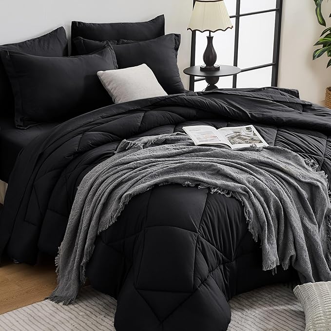 HEVUMYI Black Queen Comforter Set by HEVUMYI