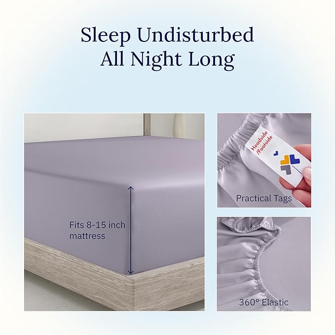 California Design Den Fitted Twin Sheet, Soft 400 Thread Count 100% Cotton - Image 7