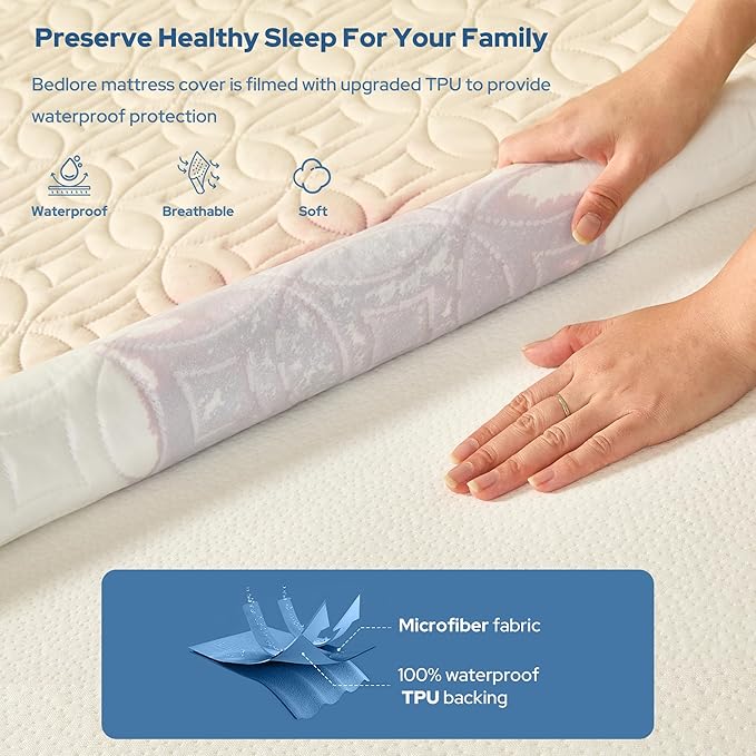 BEDLORE Waterproof Mattress Protector, Twin XL Size Mattress Pad - Image 2