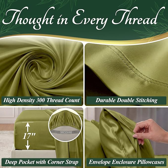 DECOLURE 100% Viscose Derived from Bamboo Sheets California King Size - Image 4