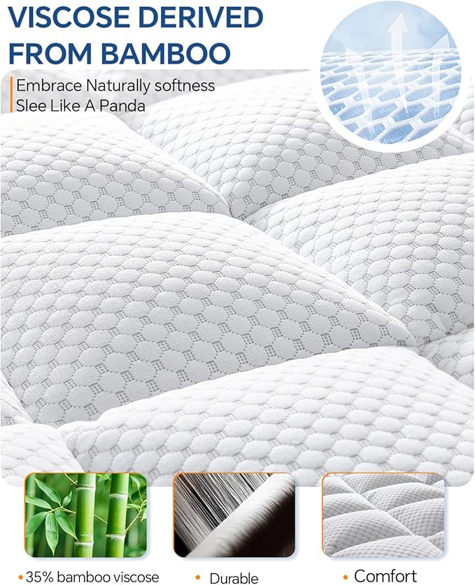 BEDELITE Twin XL Mattress Topper College Dorm Room Essentials, Dual Layer 4 - Image 2
