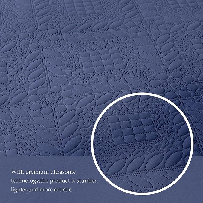 FLYMME Twin Quilt Bedding Set, Vintage Olive Leaf Design Bedspread Bed Coverlet - Image 6