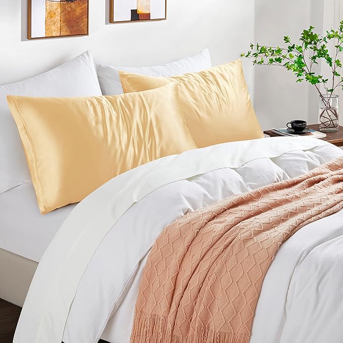 Satin Pillowcases with Zipper （20x36）, King Size Pillowcases Set of 2 - Image 6