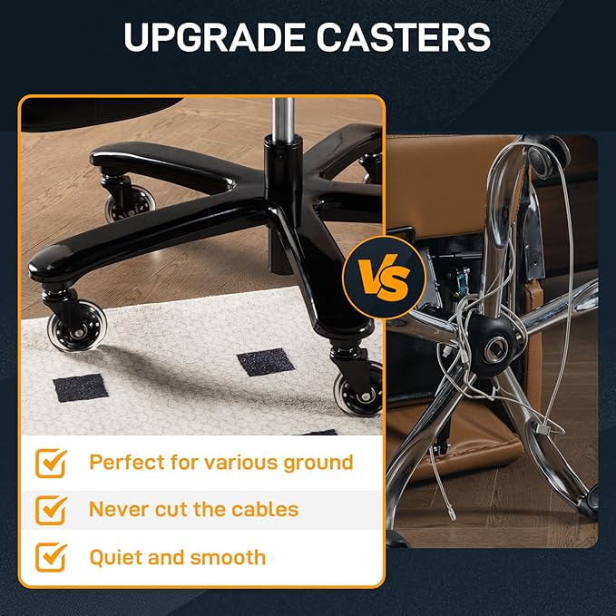 500 LBS Big and Tall Office Chair with Foot Rest High Back Recline Ergonomic Chair for Heavy People, Executive Office Chair Comfortable for Home Office, Large Computer Desk Chair Black-DeskoryOffice