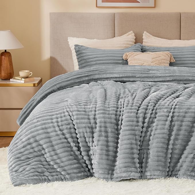 BEDELITE Fleece California King Comforter Set -Super Soft & Warm Fluffy Light by BEDELITE