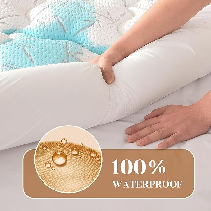 PRIMESOFT 100% Waterproof Full Size Mattress Topper, Thick Pillow Top Mattress - Image 3