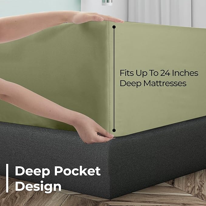 Royale Linens Extra Deep Pocket Twin Fitted Sheet Only - Image 4