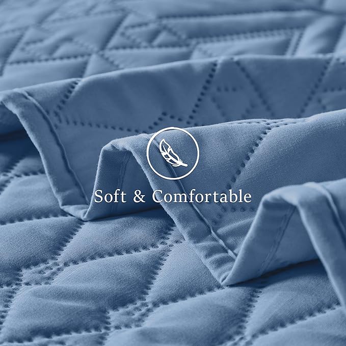 akkialla Full/Queen Quilt Set, Boho Style in a Solid Color, Bluish Grey - Image 6