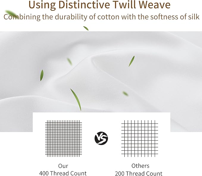 1 Pack Body Size Bamboo Viscose Zippered Pillow Case, 400 Thread Count Cooling - Image 4