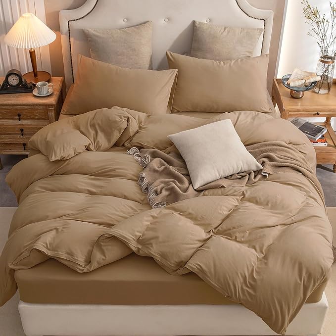 PURE ERA Jersey Knit Duvet Cover Set 100% T-Shirt Cotton Super Soft Comfy 2pc by PUREERA