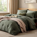 WRENSONGE Full Size Comforter Sets, 7 Pieces Olive Green Bed in a Bag by WRENSONGE