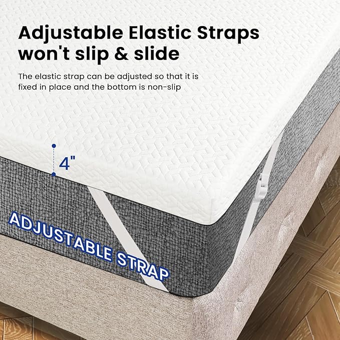 Czpalo California King 4 Inch Gel Memory Foam Mattress Topper - Image 5