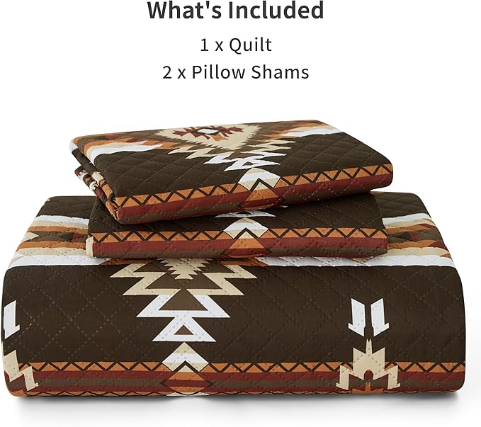 PPOLCA Boho Queen Quilt Bedding Set, Striped Lightweight Reversible Bedspread - Image 6