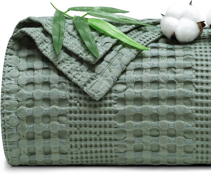 PHF Cooling Waffle Blanket Queen Size, Lightweight 60% Rayon from Bamboo & 40% by PHF