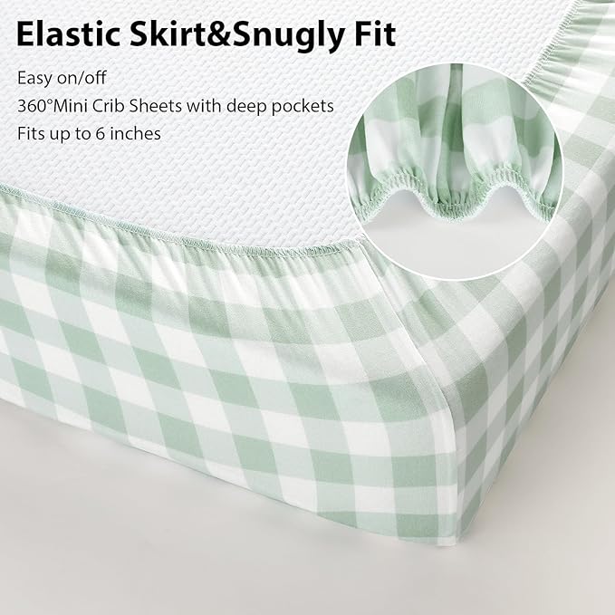 Baby Mini Crib Sheets Boy, Portable 38”x26” Pack and Play Sheets Fitted - Image 7