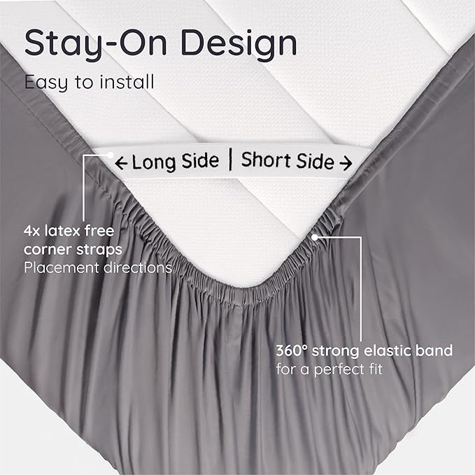 Bambaw 100% Viscose Derived from Bamboo Fitted Sheet Twin Size, 15’’ Deep Pocket - Image 5